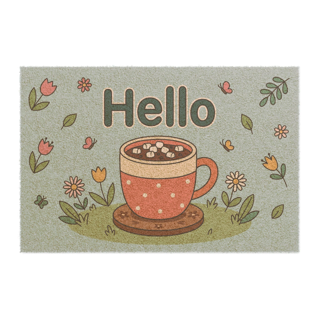 Cozy Hello Spring Cocoa Mug Illustration