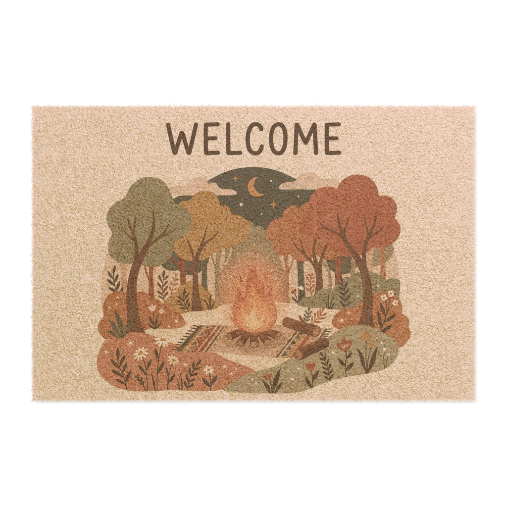 Boho Botanical Cozy Campfire Welcome Doormat