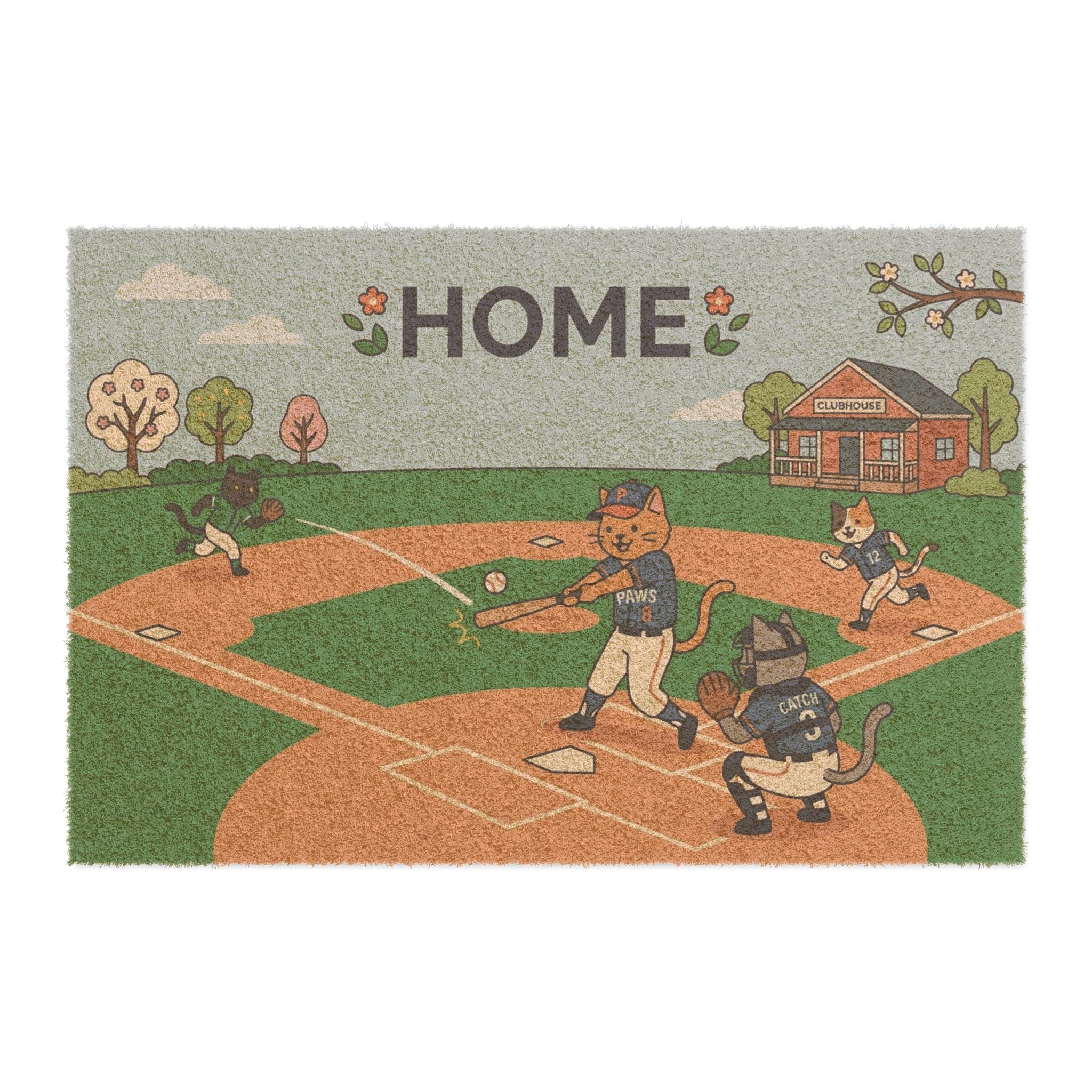 Home Plate Kittens Welcome Mat