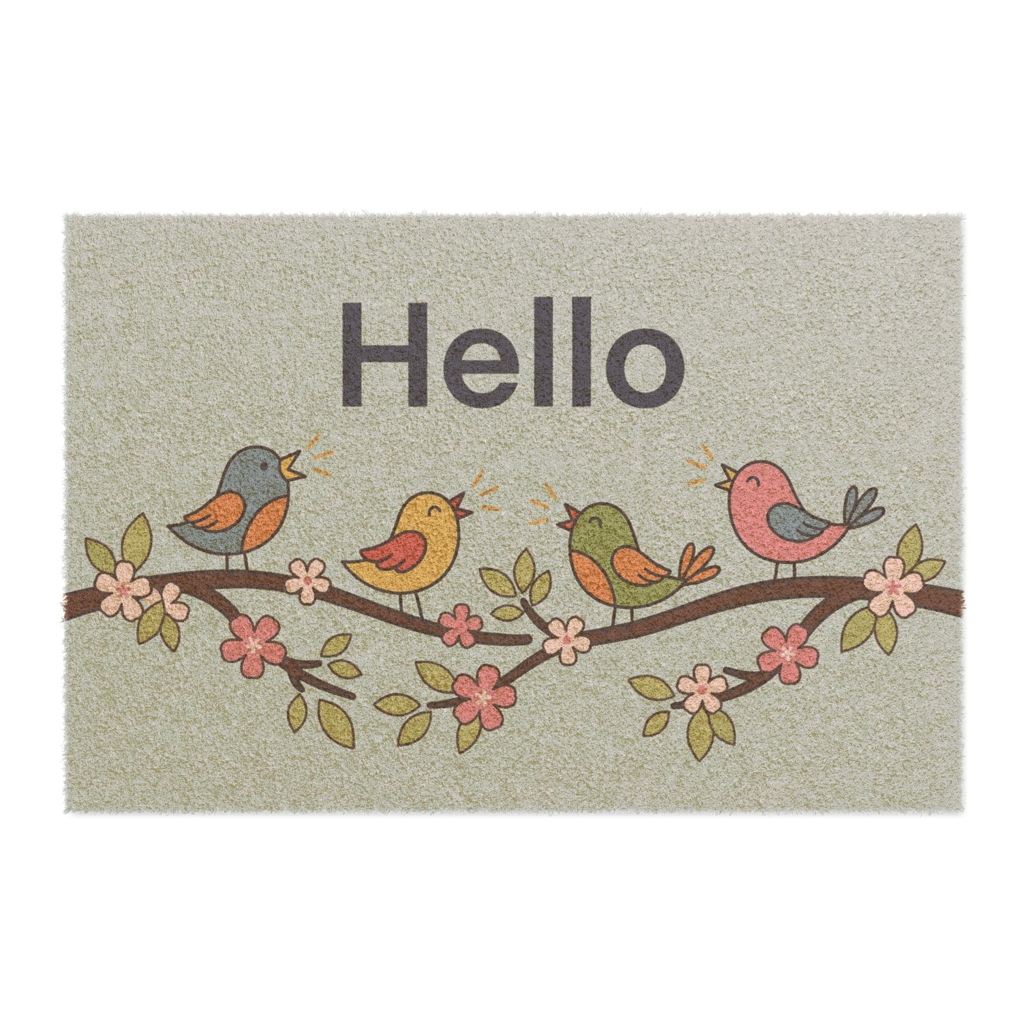 Springtime Songbirds Hello Welcome Mat