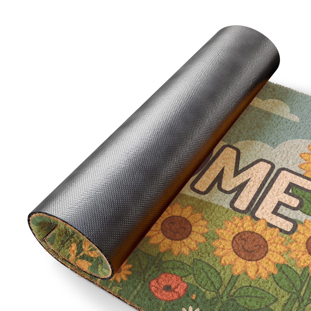 Smiling Sunflowers Welcome Doormat