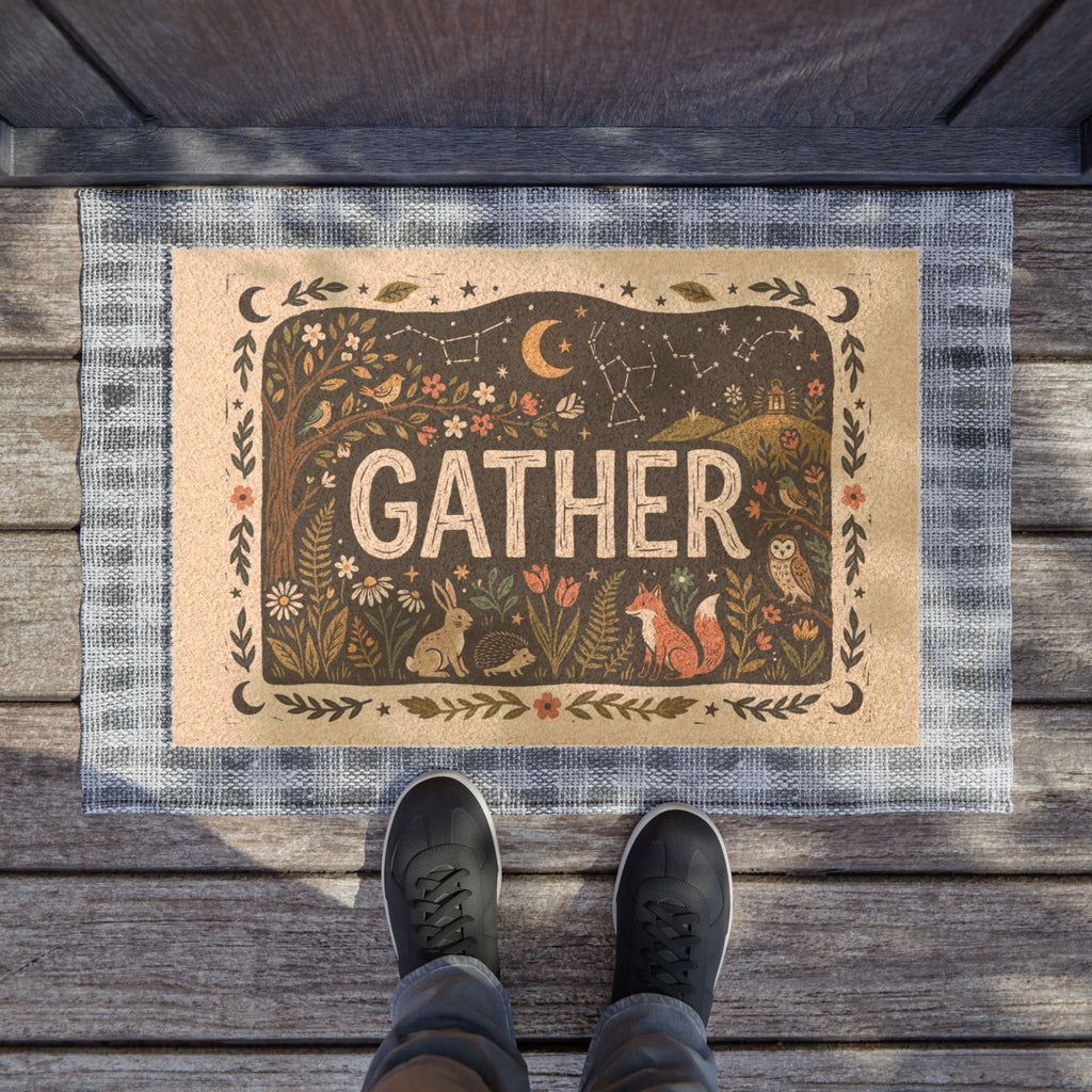 Celestial Gather Woodland Blockprint Art