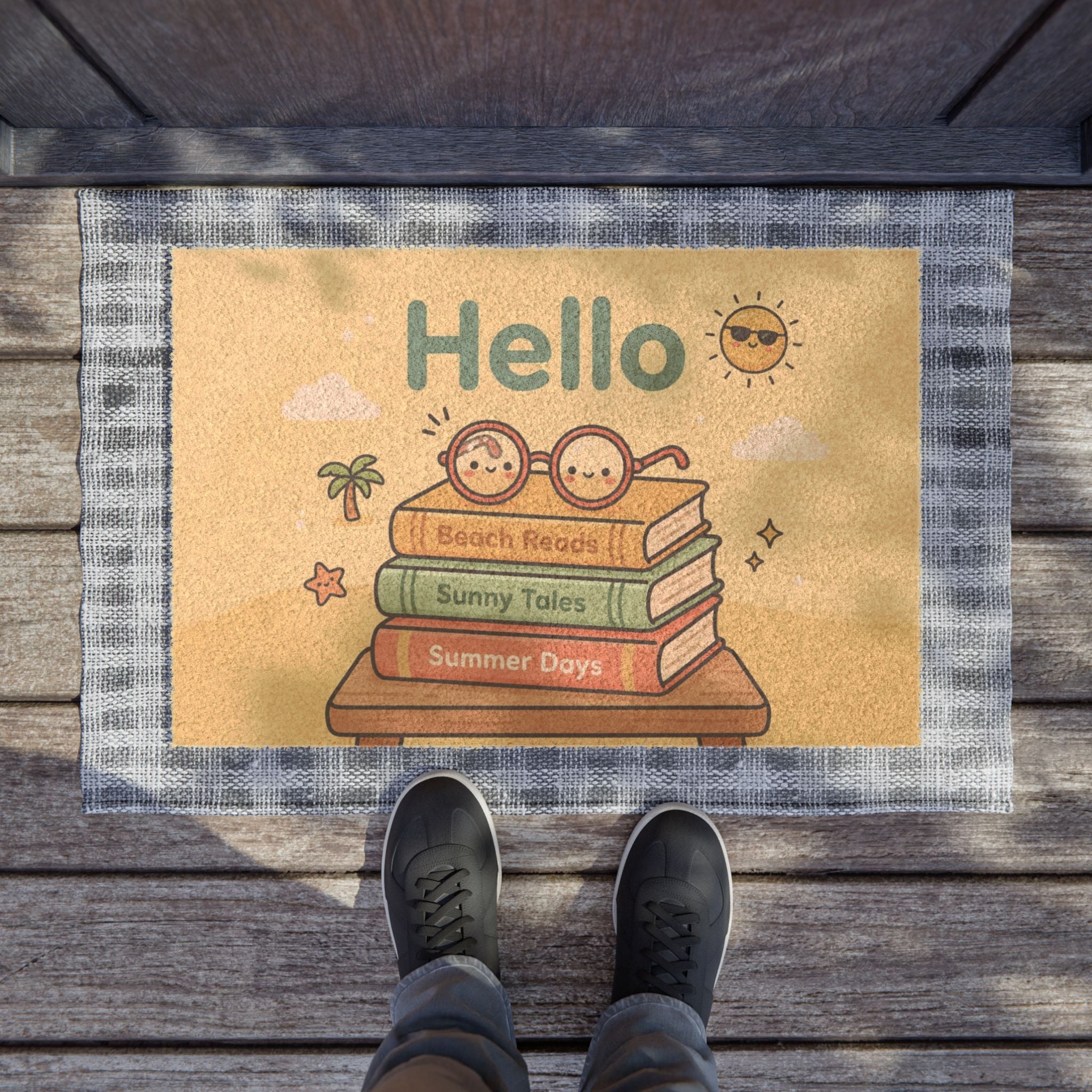 Kawaii Hello Summer Cozy Book Stack Print