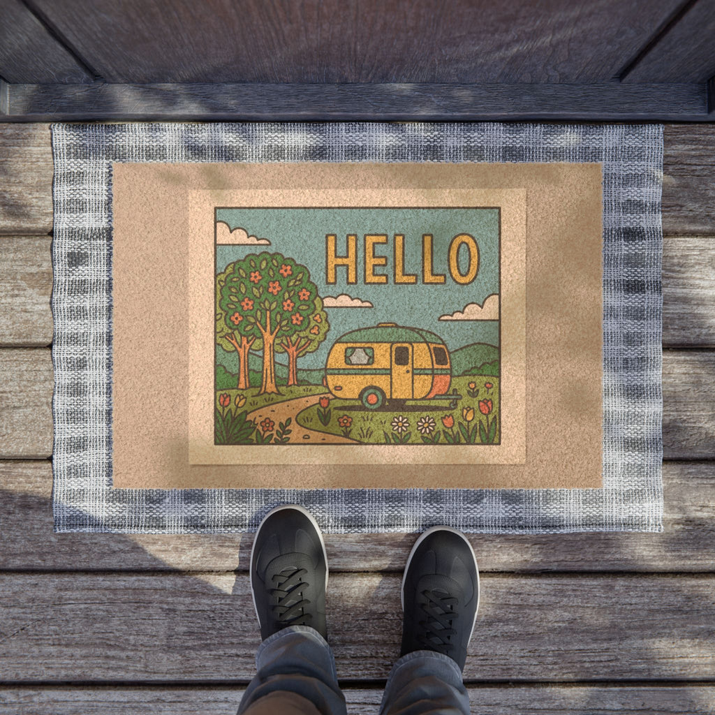 Retro Hello Spring Camper Art Print