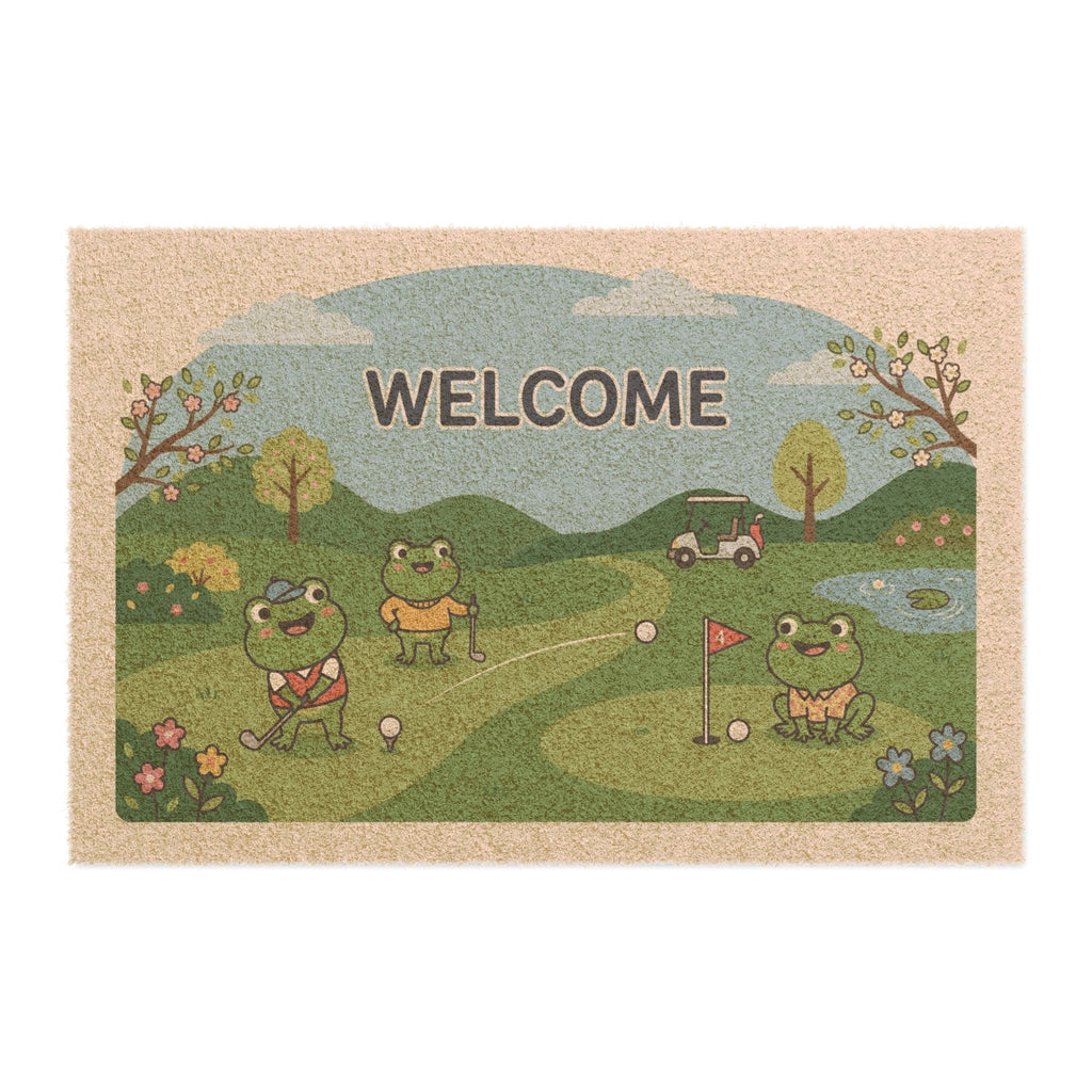 Hoppy Fairway Spring Welcome Mat