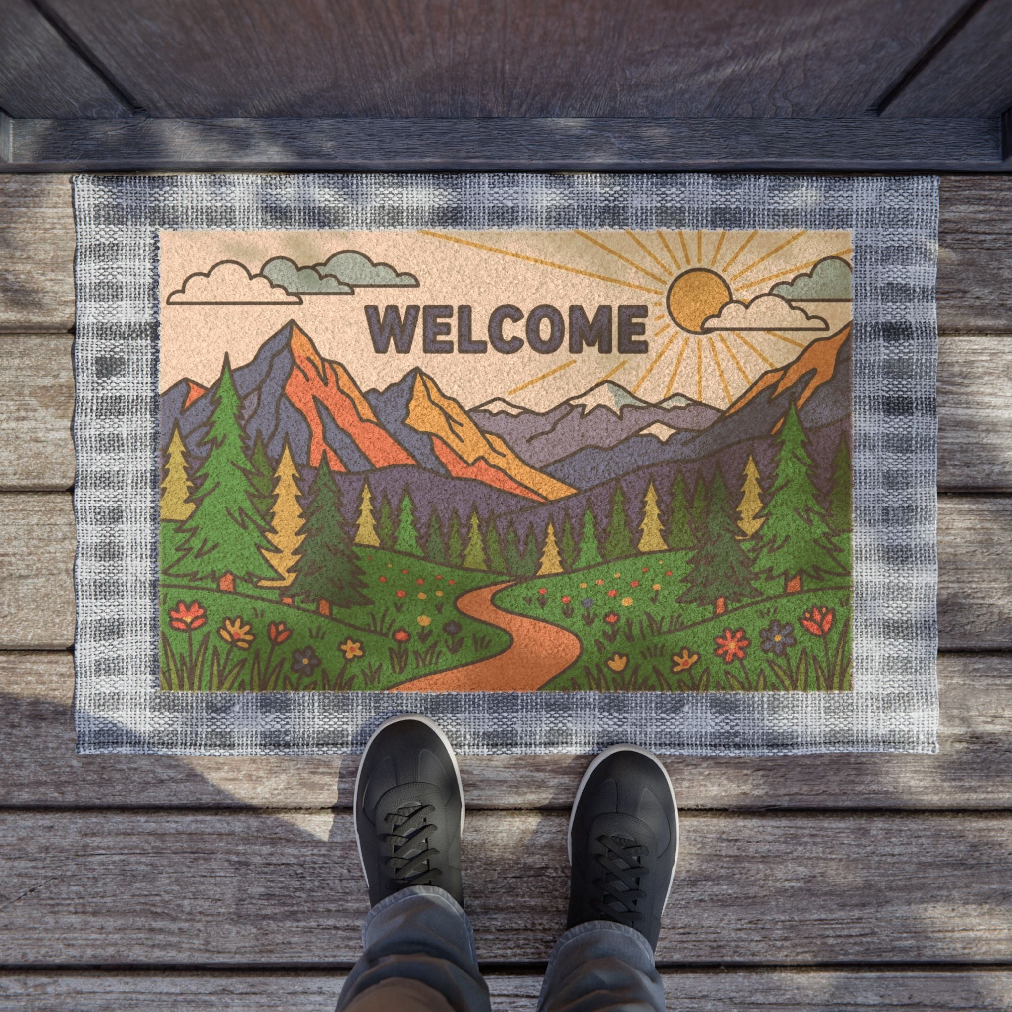Bold Pop Art Alpine Valley Welcome Mat