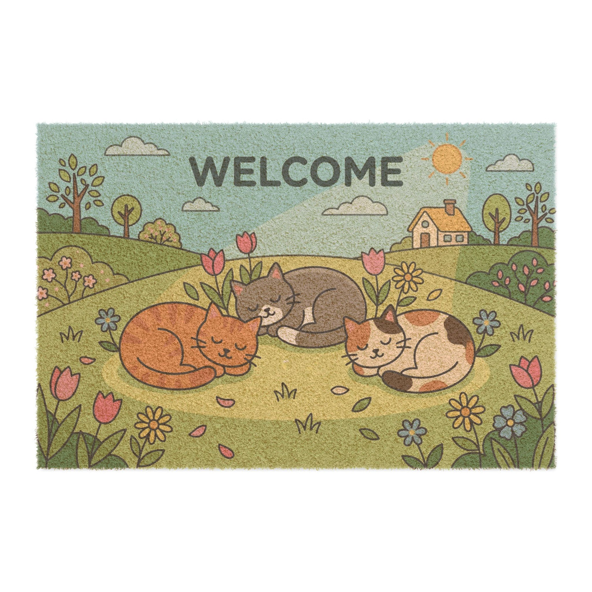 Cozy Cats Spring Welcome Mat