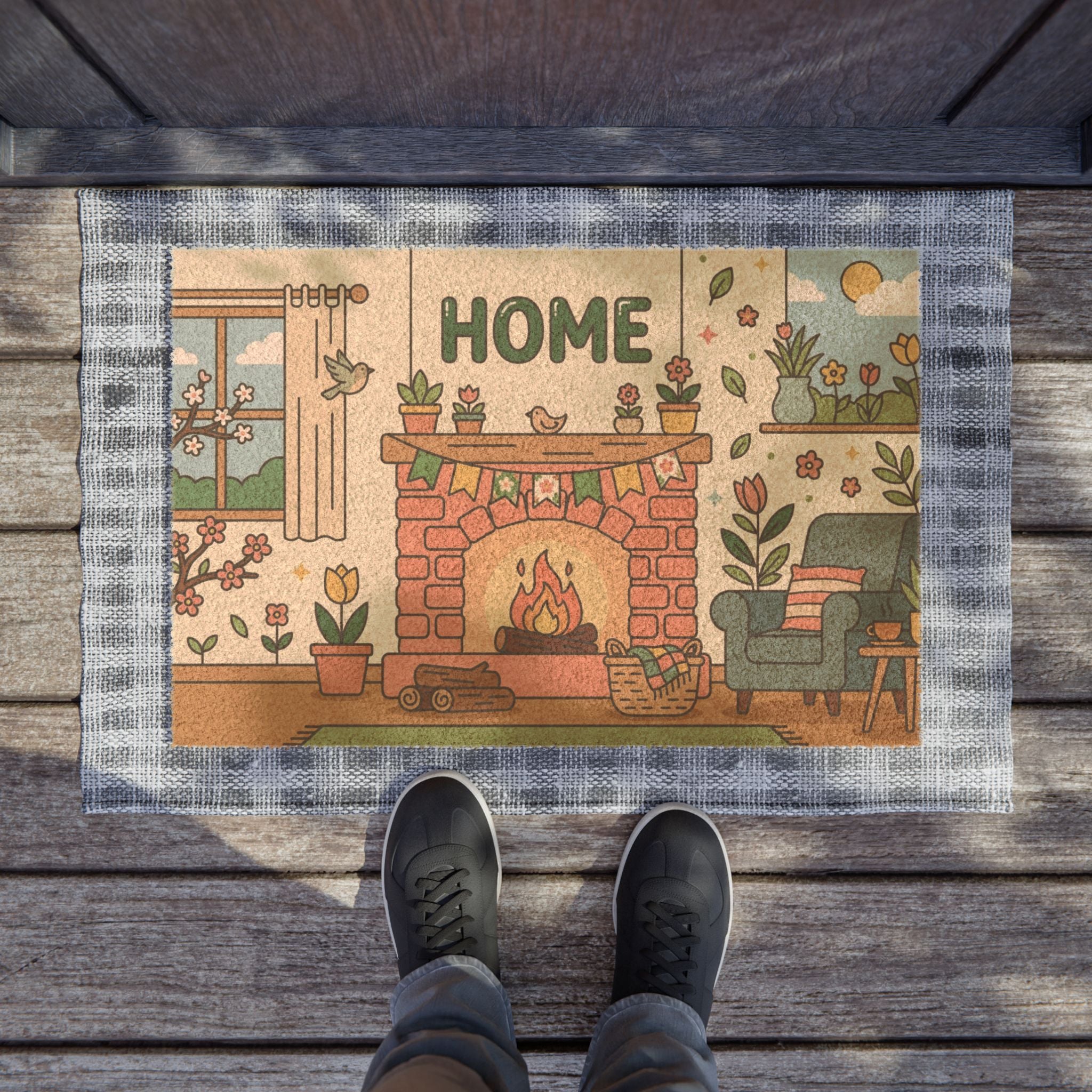 Cozy Springtime Hearthside Art
