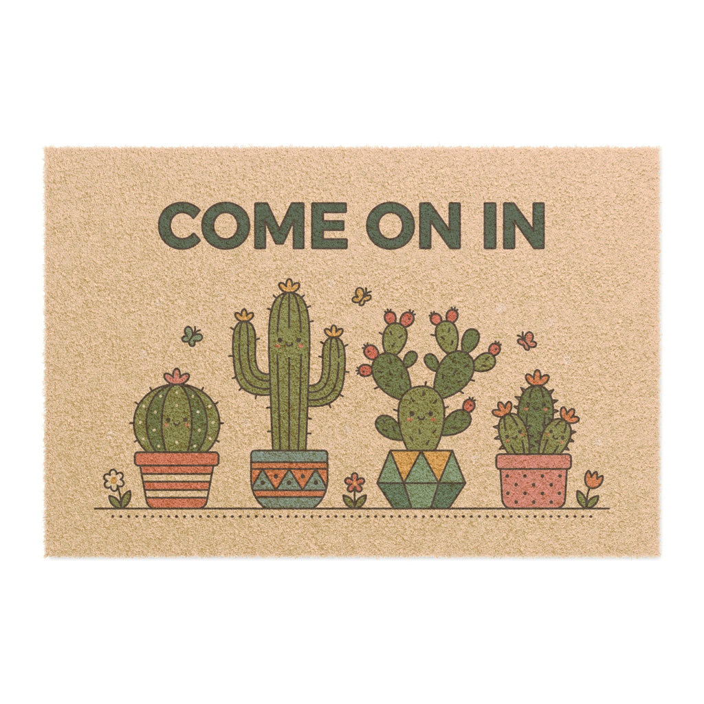 Smiling Cactus 'Come On In' Welcome Mat