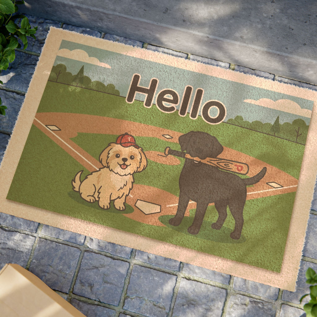 Tilly and Penny: Batter Up Welcome Mat