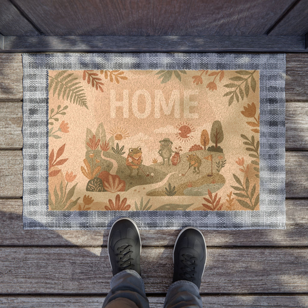 Boho Golfing Frogs Spring Home Welcome Mat