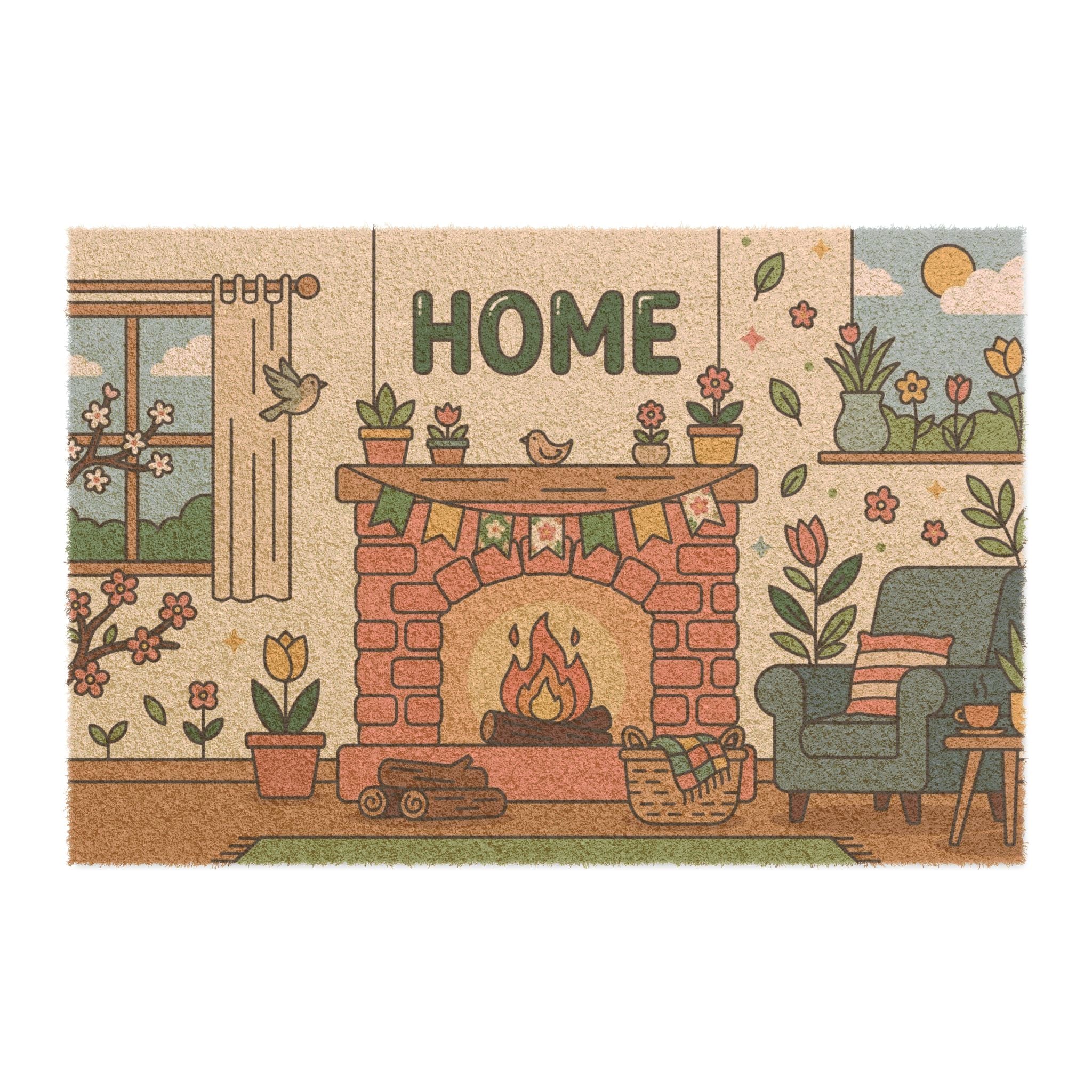 Cozy Springtime Hearthside Art