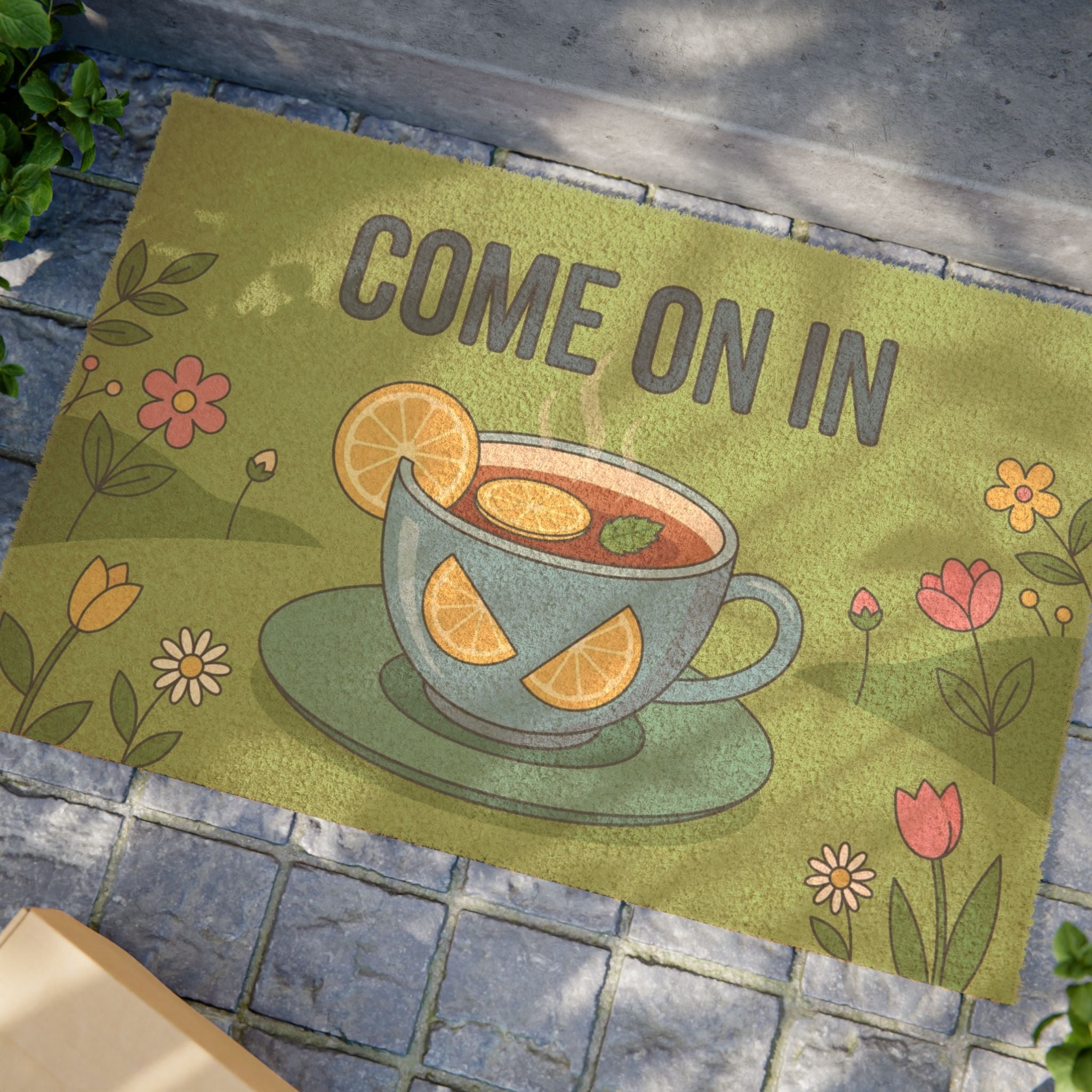Lemon Tea Welcome Garden Flag