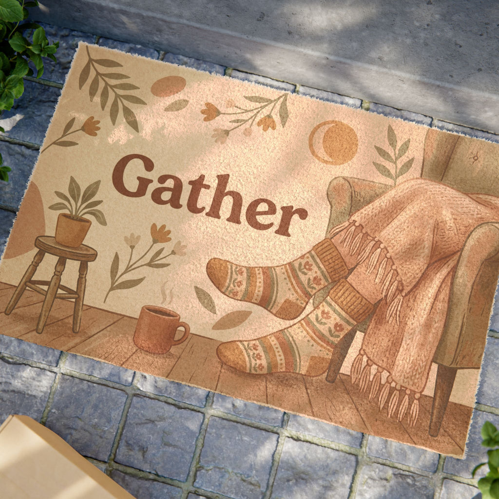 Boho Gather Cozy Socks Spring Doormat