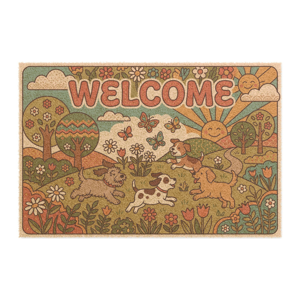Groovy Puppies Spring Welcome Doormat