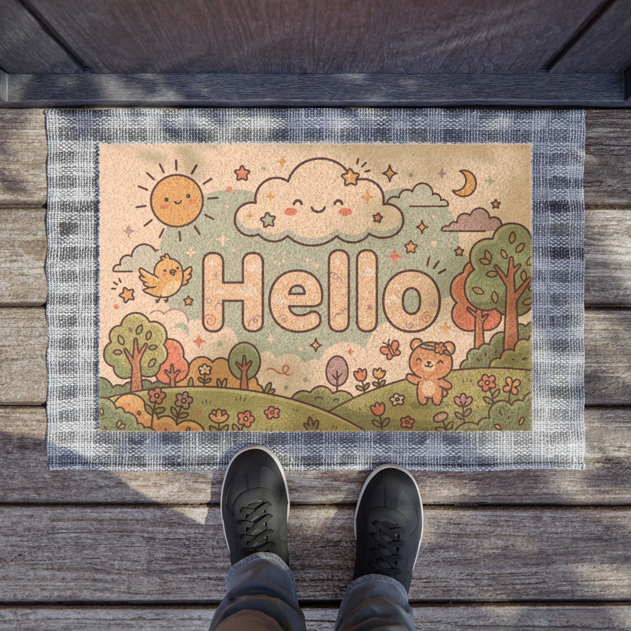 Kawaii Hello Spring Pastel Sunshine Doormat