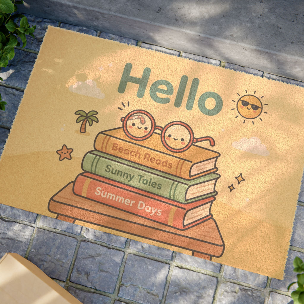 Kawaii Hello Summer Cozy Book Stack Print