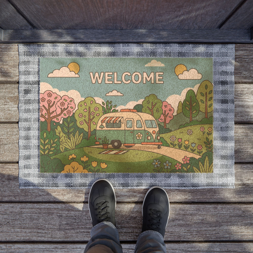 Happy Camper Spring Welcome Doormat
