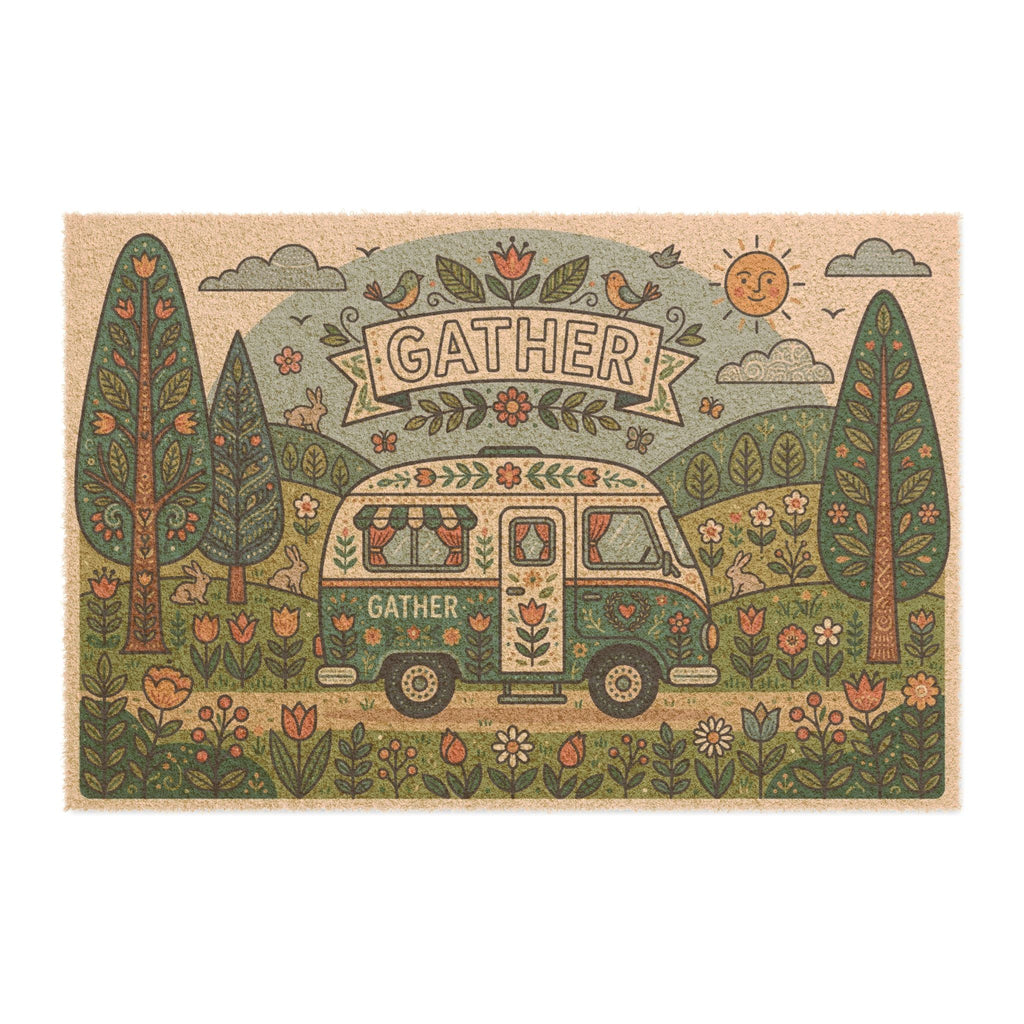 Scandinavian Folk Art Cozy Gather Camper Art