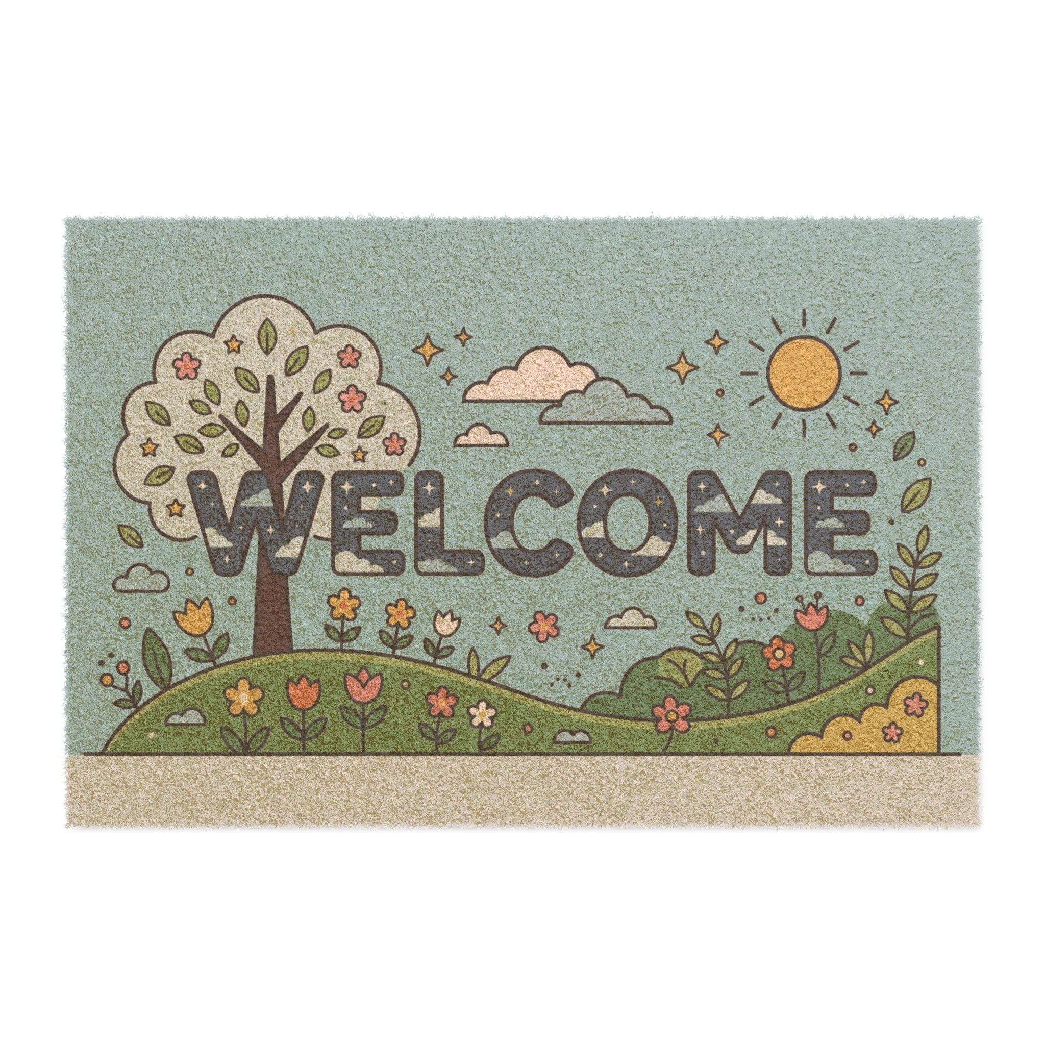 Starry Spring Meadow Welcome Poster