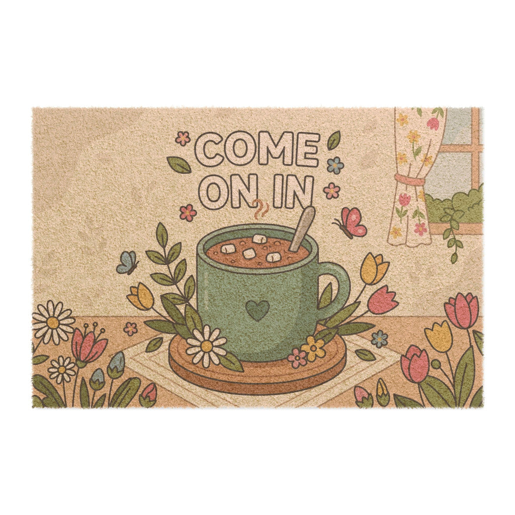 Warm Welcome Spring Cocoa Doormat