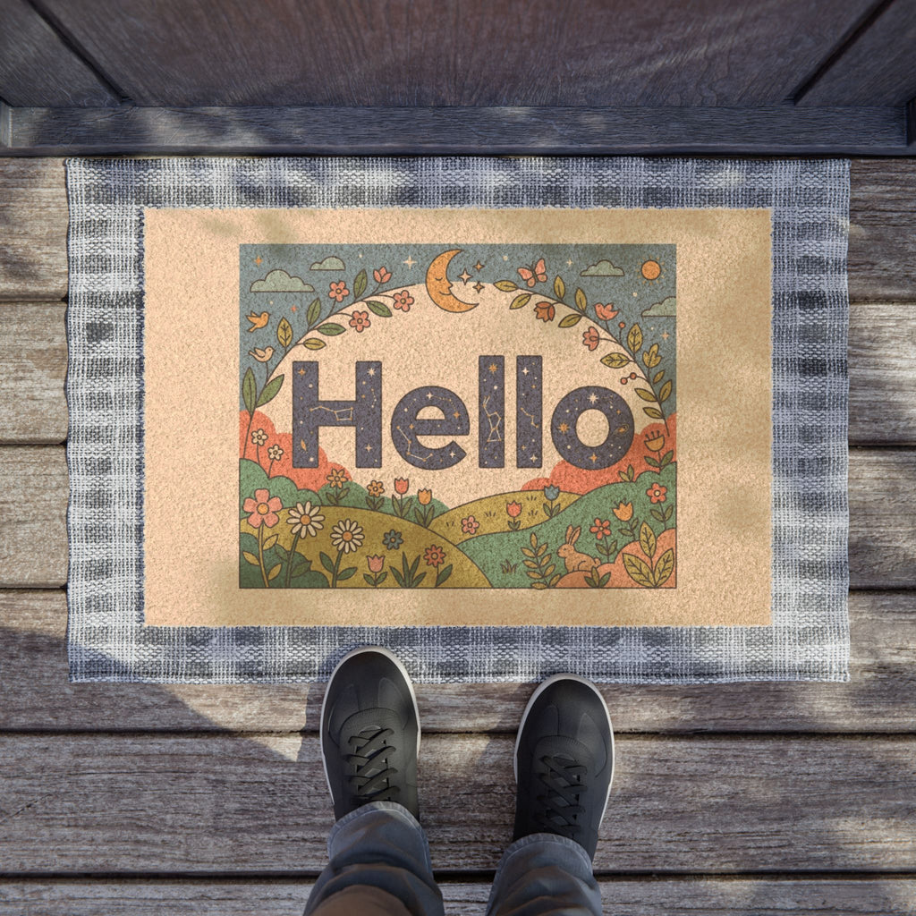 Cosmic Spring Garden Hello Welcome Art