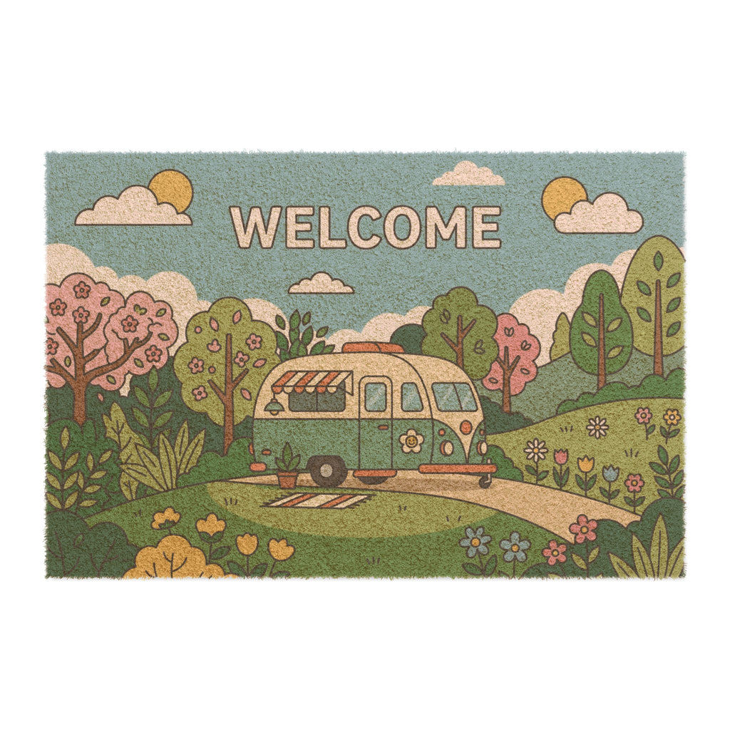 Happy Camper Spring Welcome Doormat
