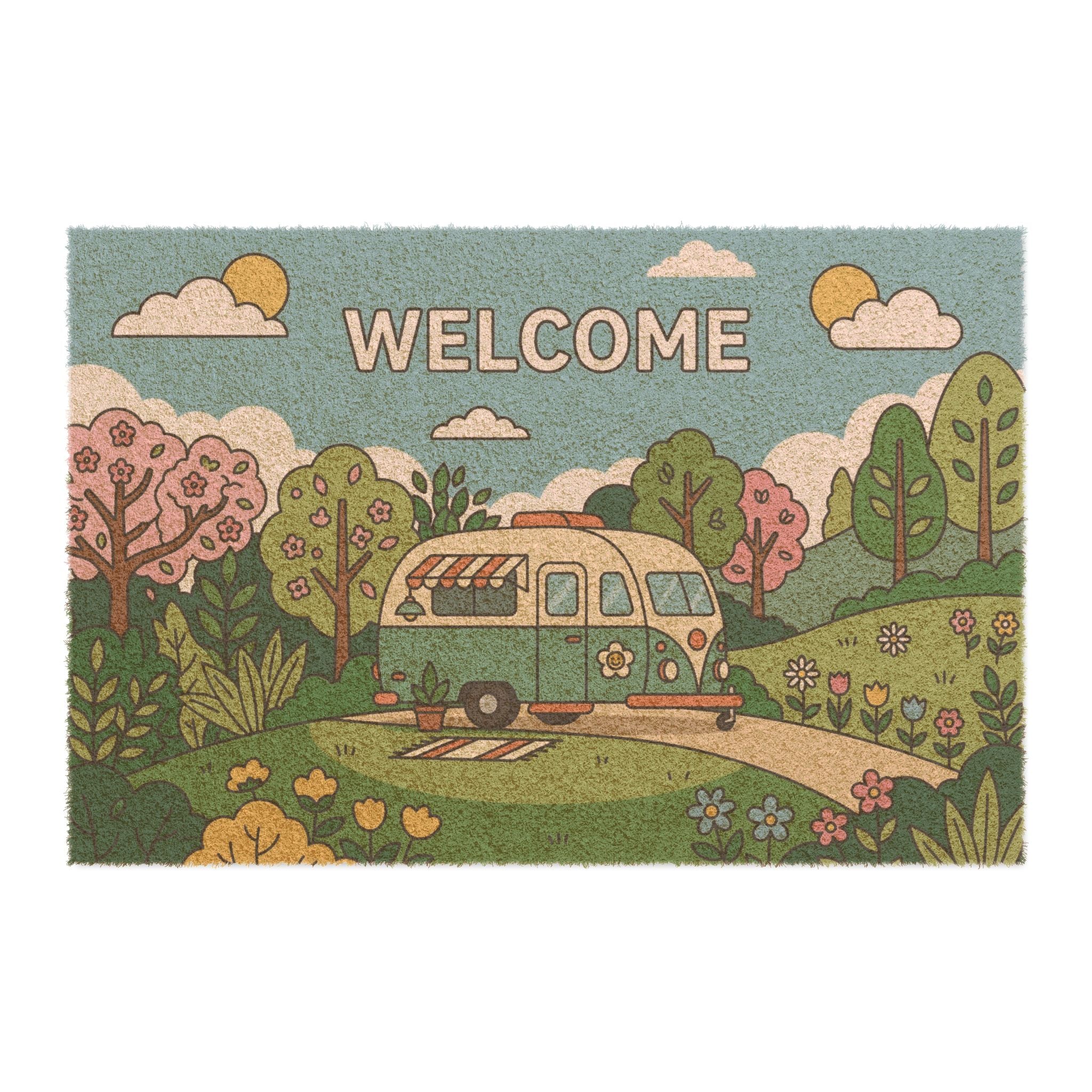 Happy Camper Spring Welcome Doormat