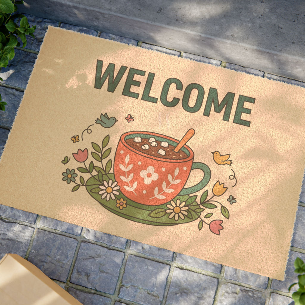 Cozy Cocoa Spring Welcome Doormat