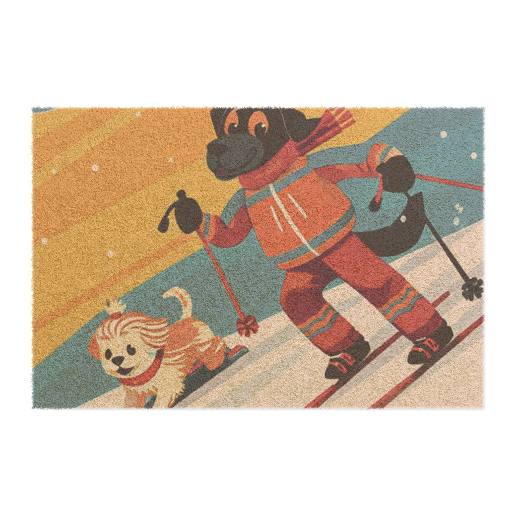 Paw-some Skier Dogs Welcome Mat