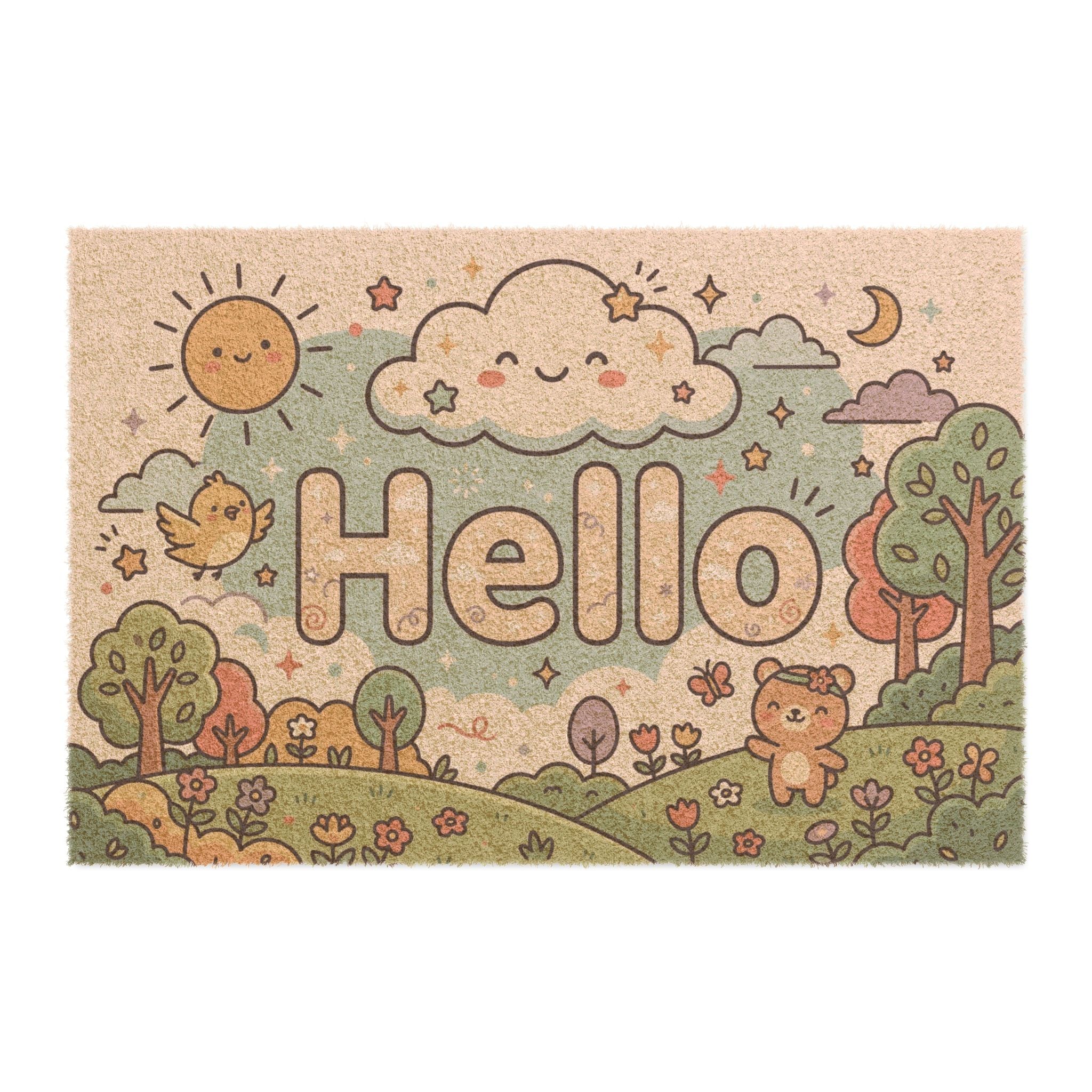 Kawaii Hello Spring Pastel Sunshine Doormat