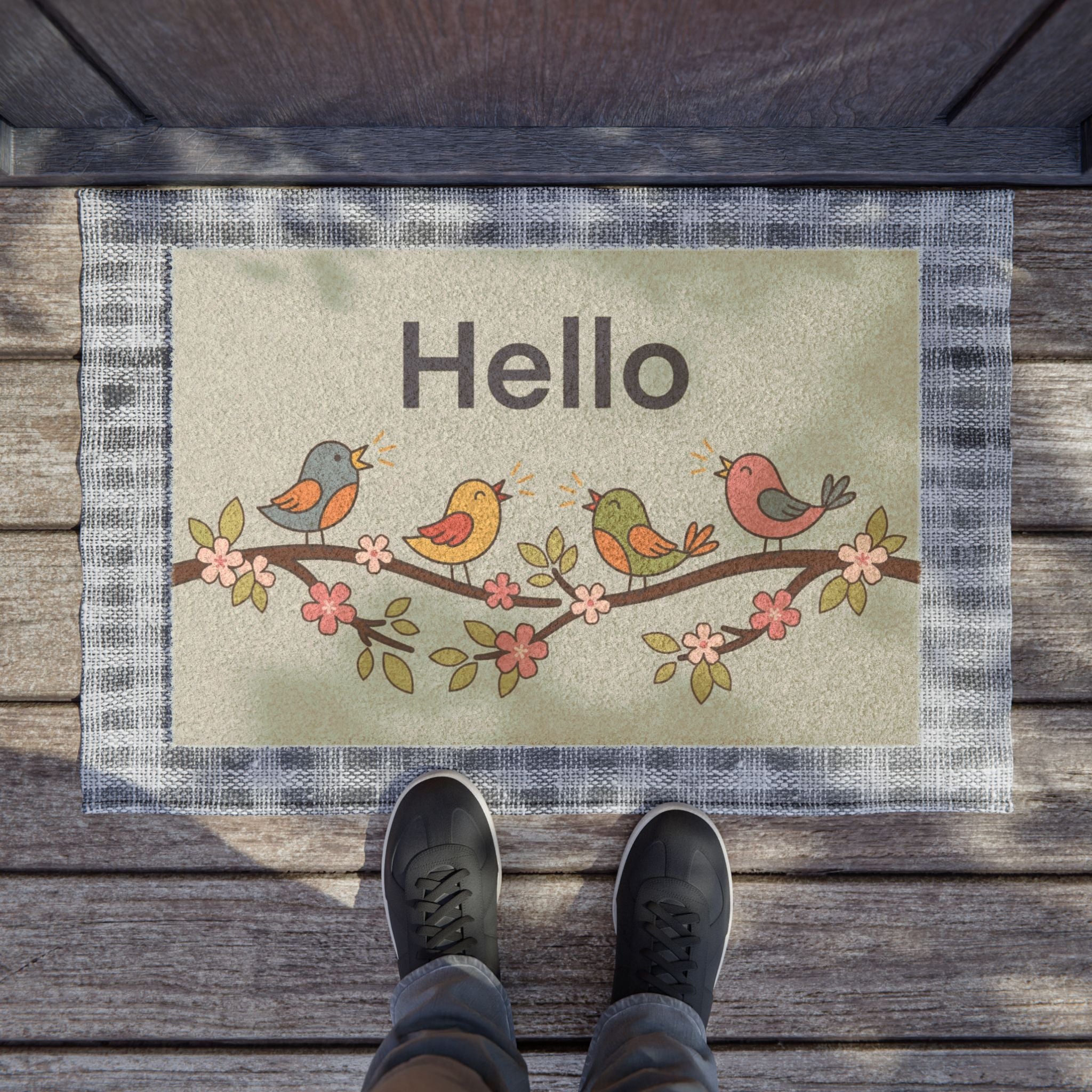 Springtime Songbirds Hello Welcome Mat
