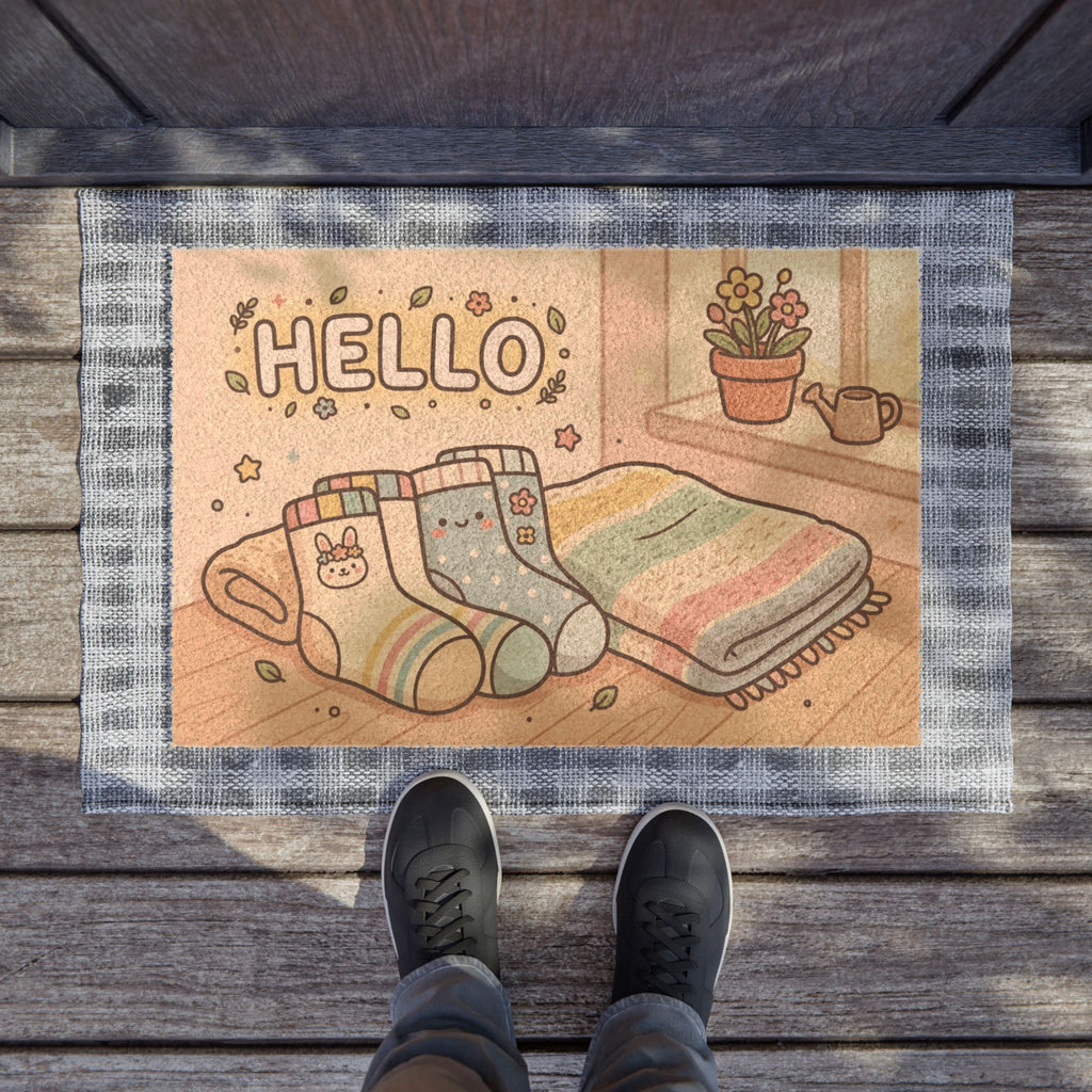 Kawaii Hello Spring Cozy Socks Doormat