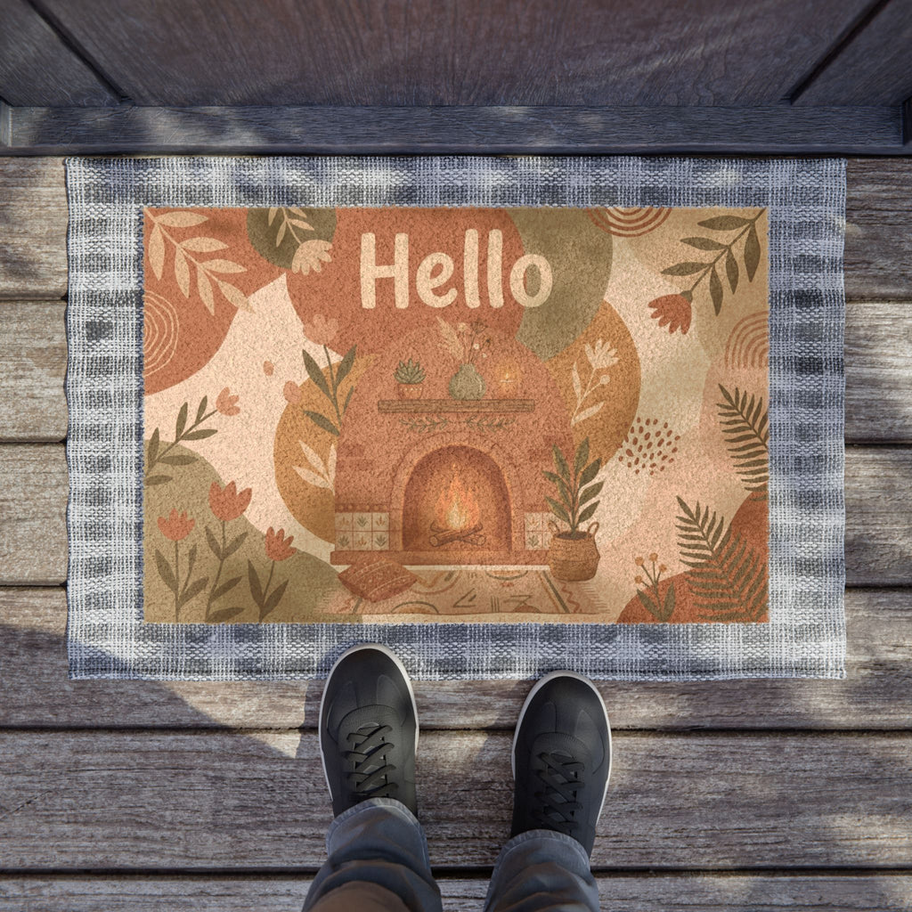 Cozy Boho Hearth Hello Welcome Mat