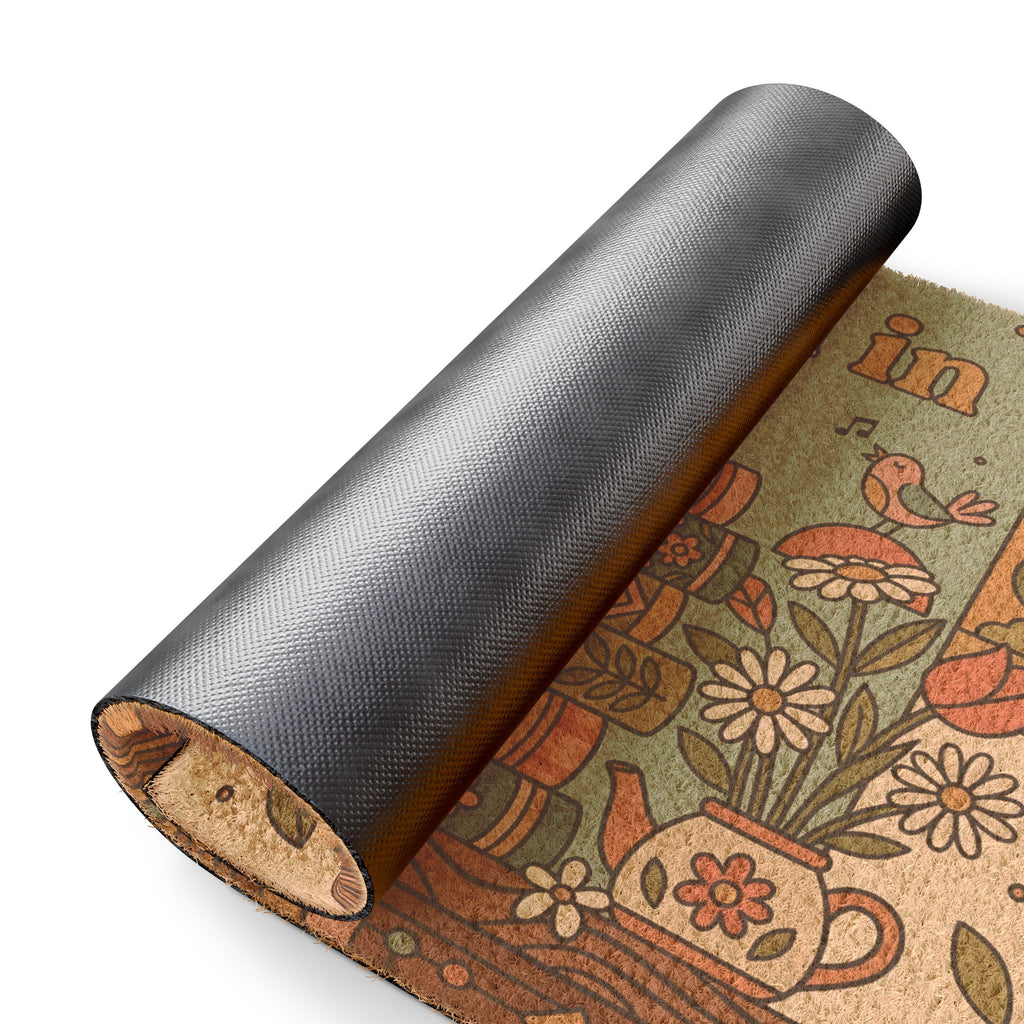 Retro Cozy Spring Reads Welcome Doormat