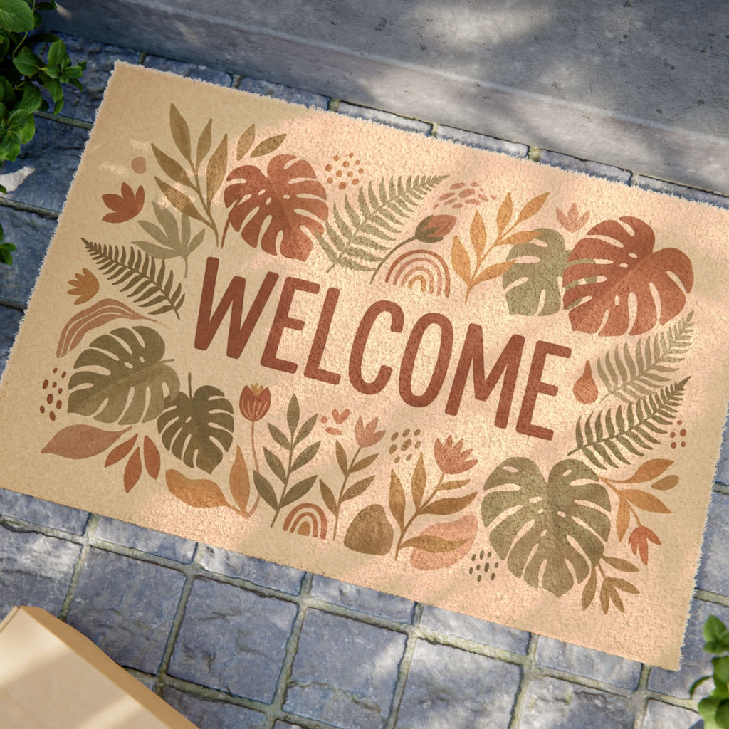 Boho Garden Monstera & Fern Welcome Doormat