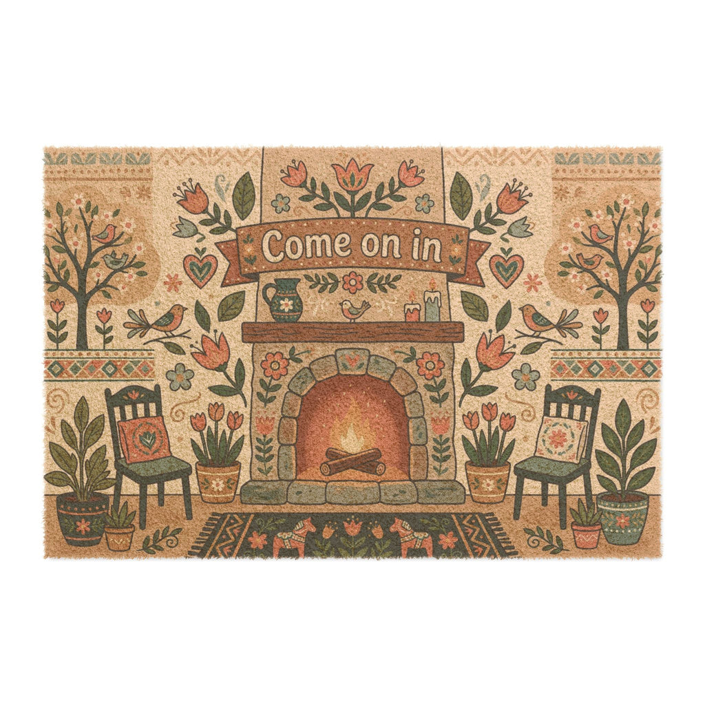 Nordic Spring Hearth Folk Art Welcome Doormat