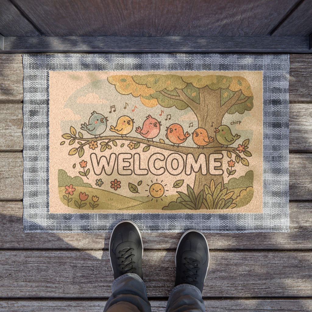 Kawaii Chirpy Summer Birds Welcome Art