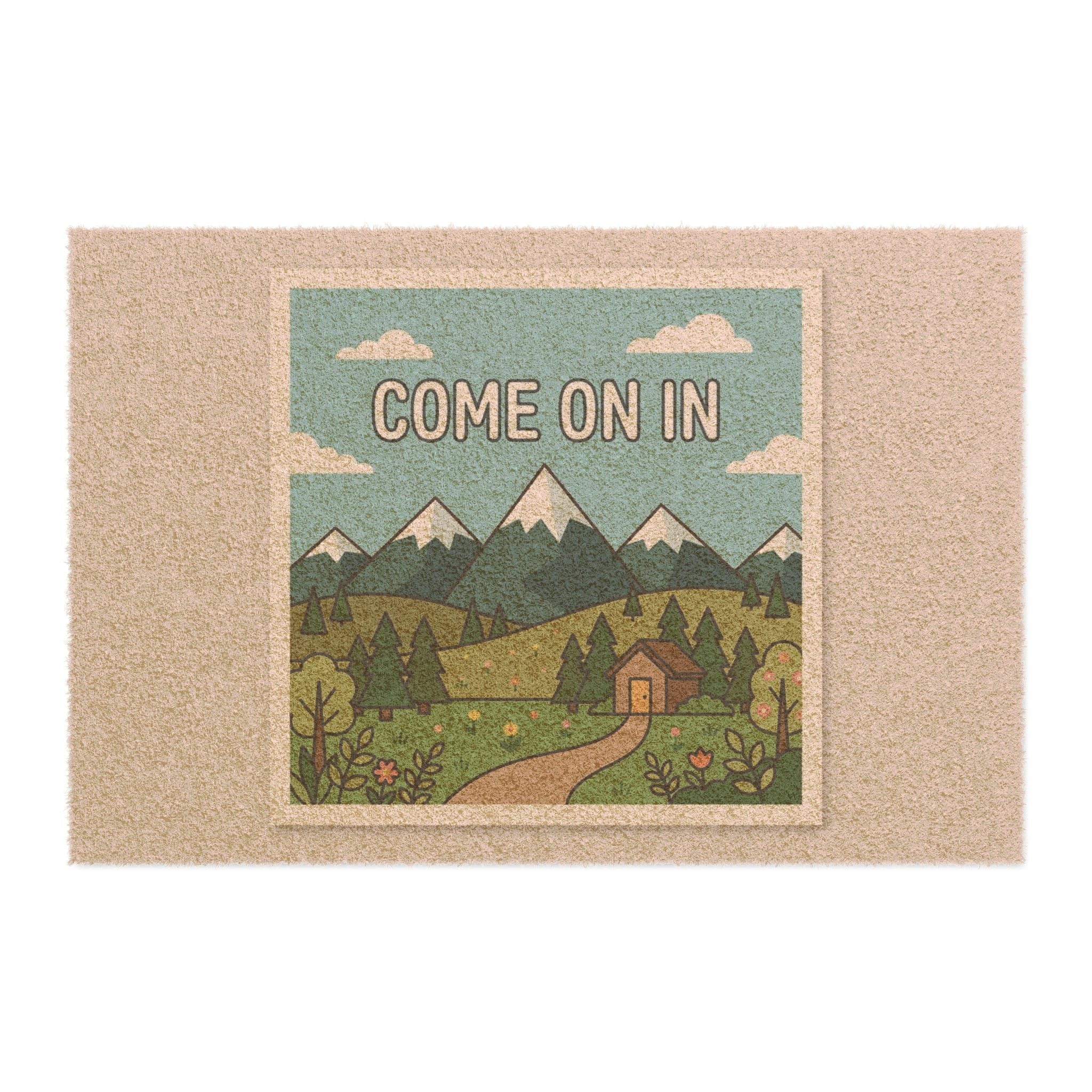Cozy Mountain Cabin Welcome Art