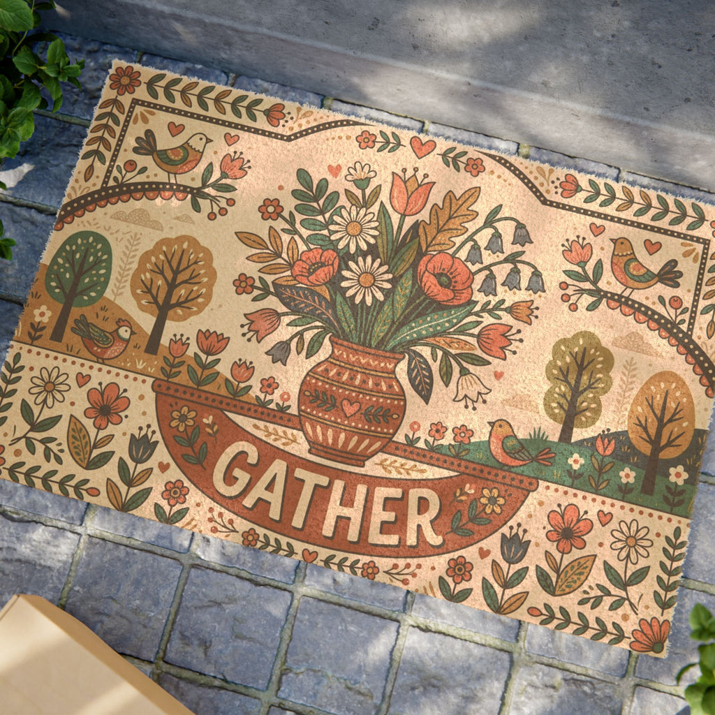 "Gather" Folk Art Spring Wildflower Decor