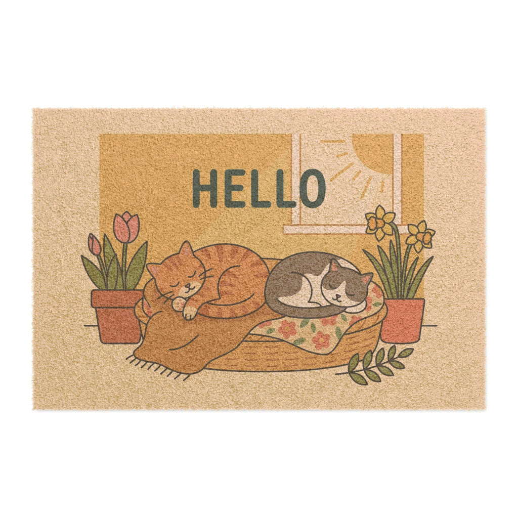 Hello Sunshine Cozy Cats Doormat