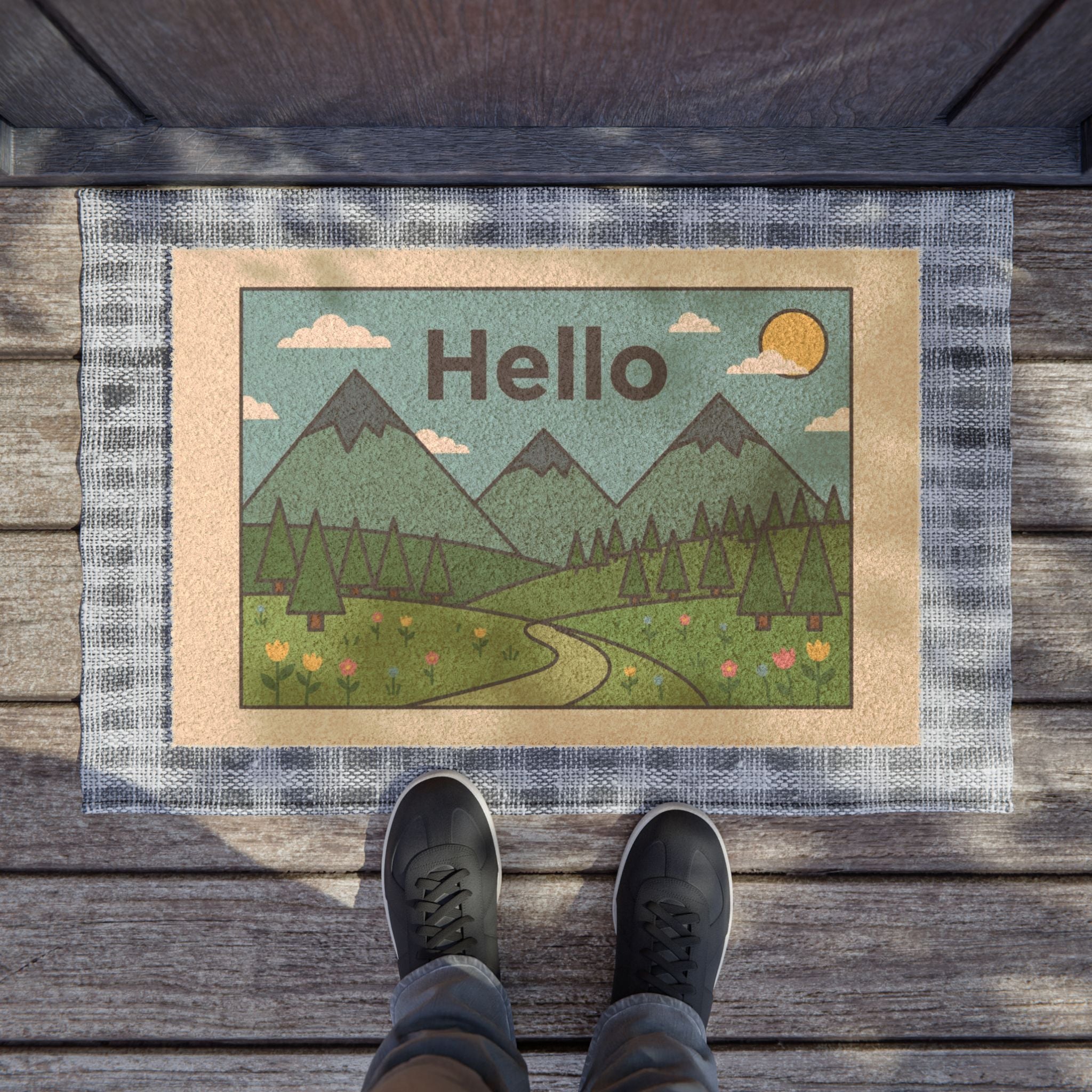 Alpine Meadow Hello Art Print