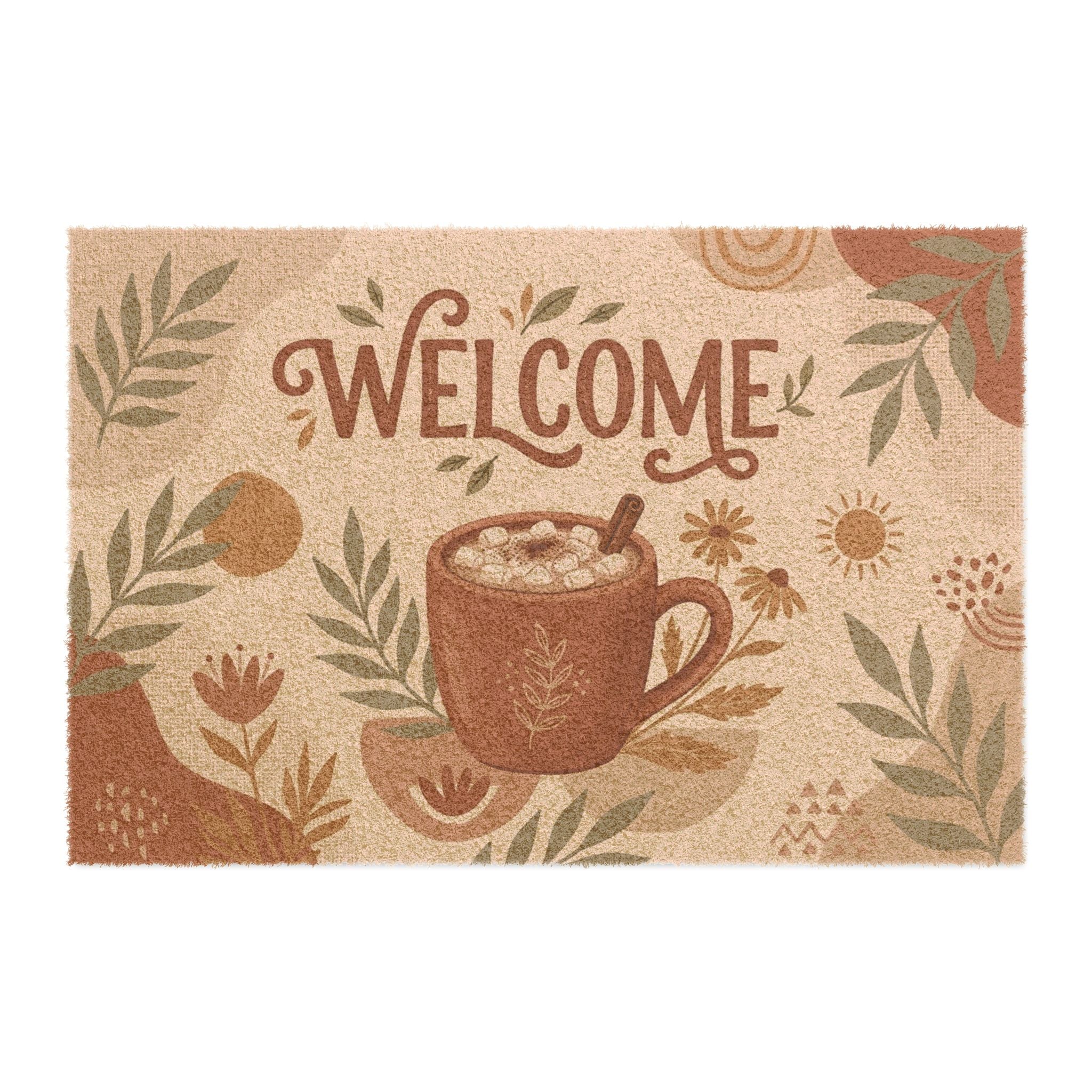 Cozy Boho Botanical Cocoa Welcome Art