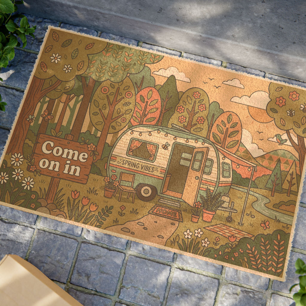 Retro Spring Vibes Cozy Camper Art Print