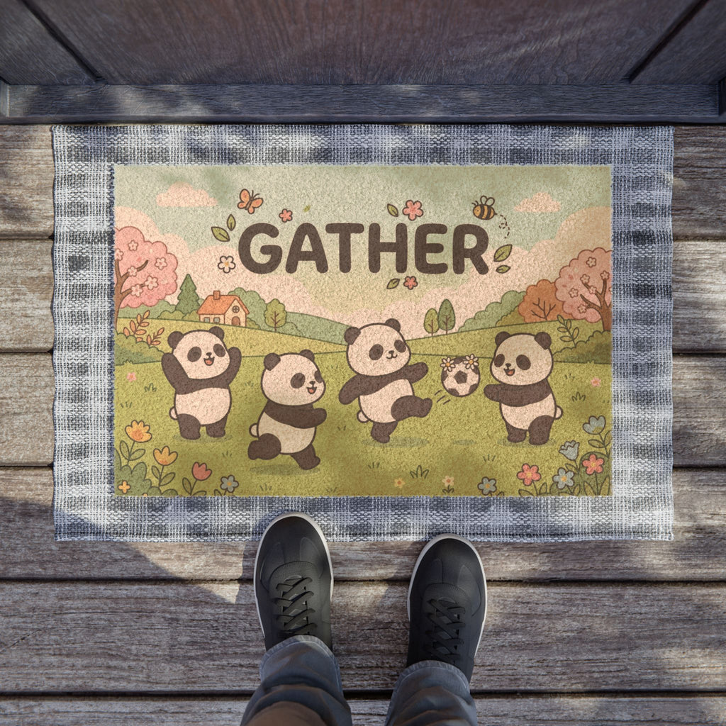 Kawaii Spring Pandas Soccer Gather Art