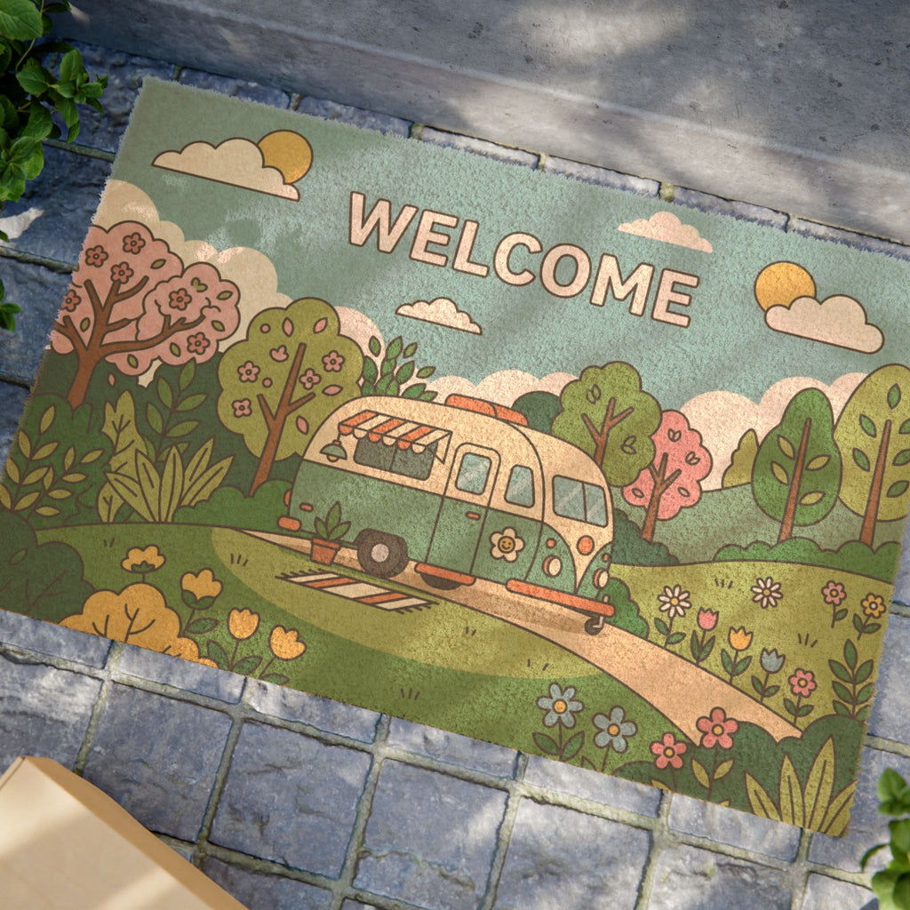 Happy Camper Spring Welcome Doormat