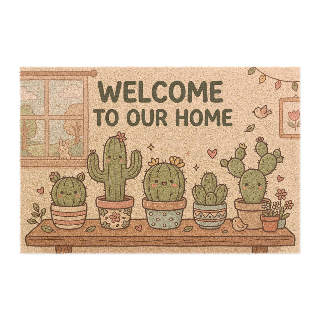 Kawaii Cactus Family Welcome Home Art