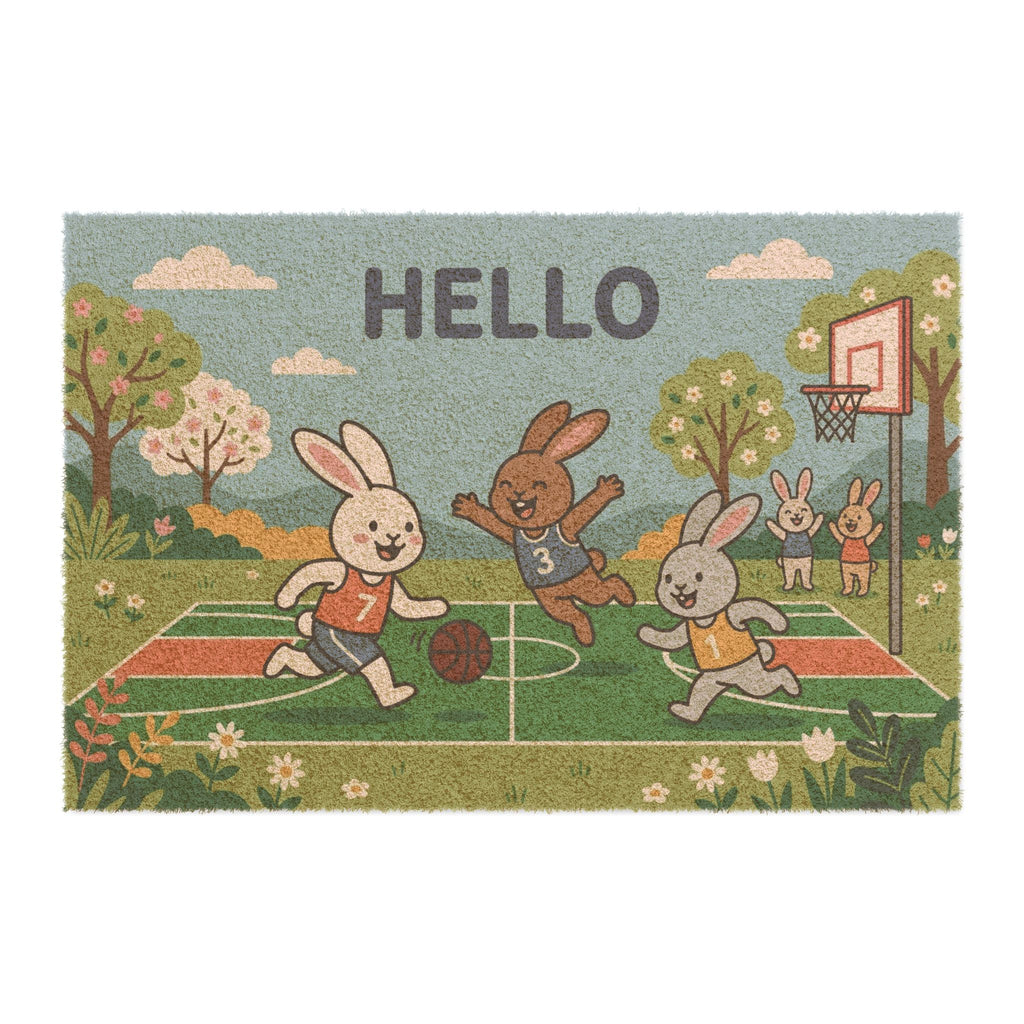 Hello Spring Playful Hoops Bunny Art Print