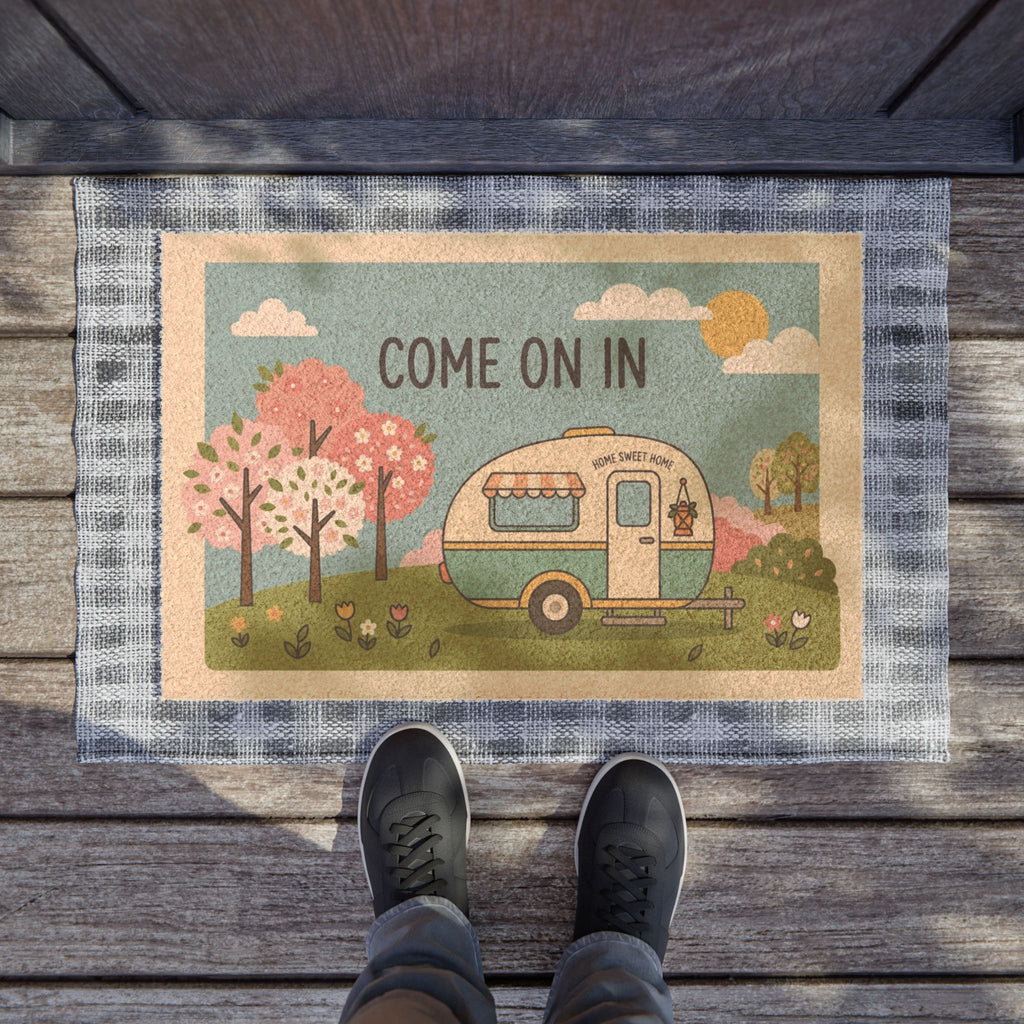 Retro Camper 'Come On In' Welcome Mat