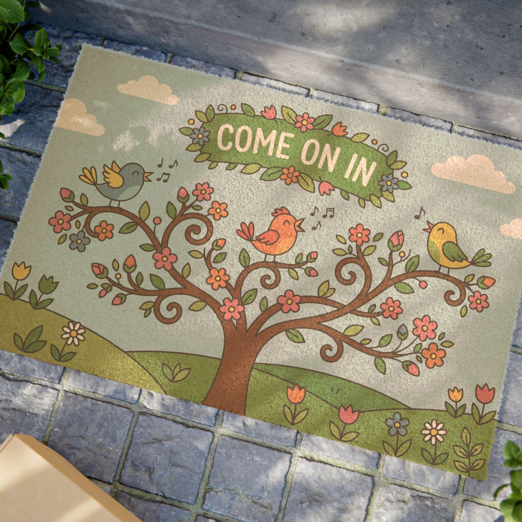 Singing Birds Come On In Welcome Mat